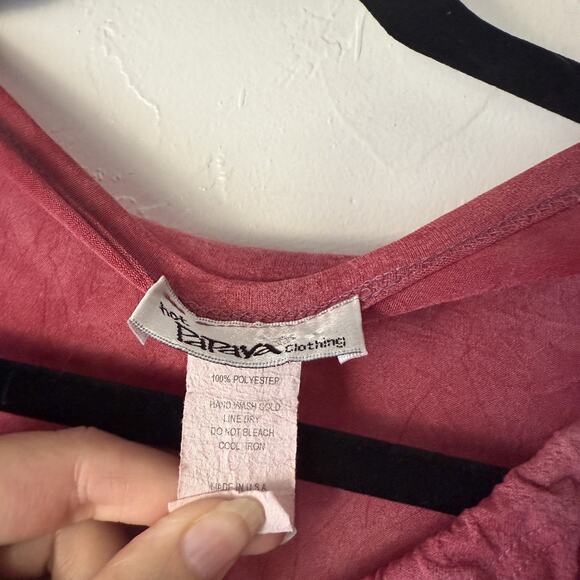 Hot Papaya Y2k Shirt Small Red Sheer Tie Dye Flutter Sleeve Y2K Festival Top - Picture 4 of 7